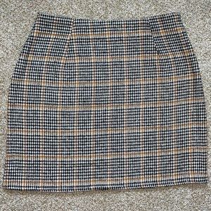 YELLOW VINTAGE PLAID SKIRT